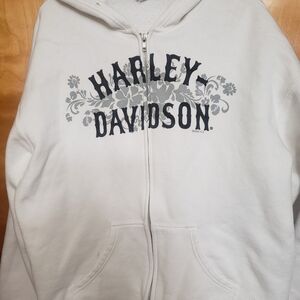 Harley Davidson White Hoodie